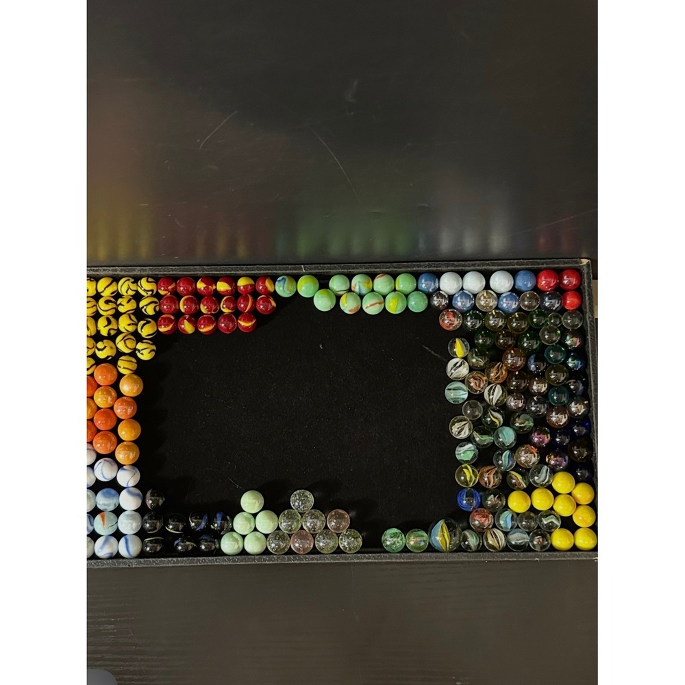 Vintage Glass Marbles Assorted Lot Cats Eye Swirls Shooters Multi Color 100+ Pc